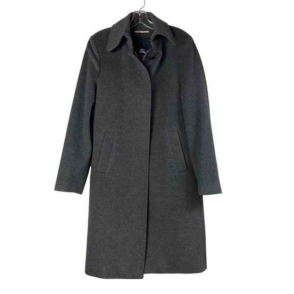 BURBERRY London Wool Cashmere Gray Pea Coat - Picture 2 of 9